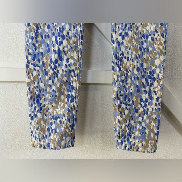 J. McLaughlin Watercolor Print Slim Fit Mid Rise Jeans Size 0 - Picture 3 of 10
